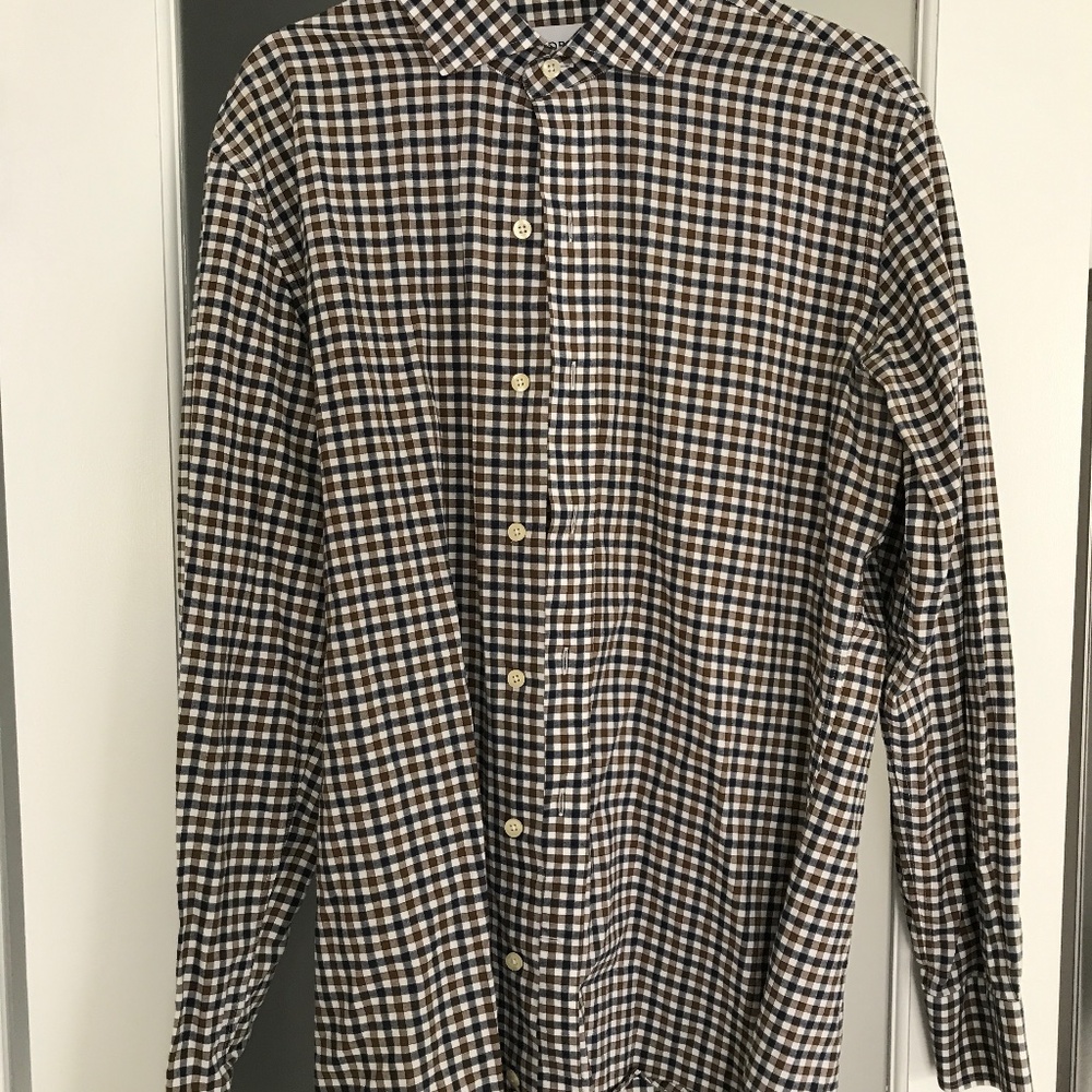 Ledbury Shirt - Navy & Brown Plaid - NWOT